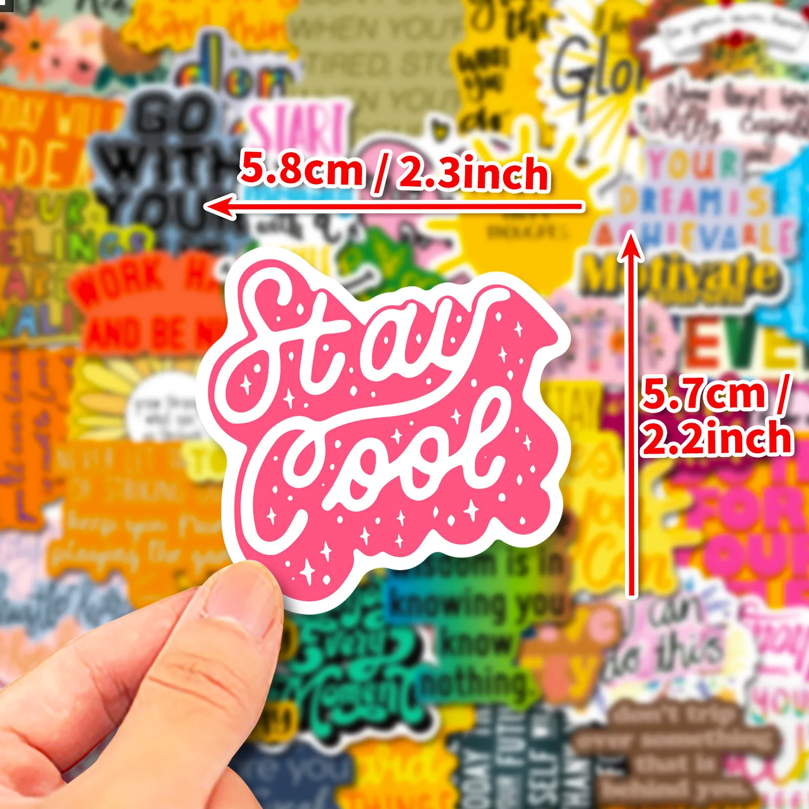 50 pçs dos desenhos animados texto inspirador adesivos diy bagagem adesivos inglês criativo graffiti estacionário adesivos