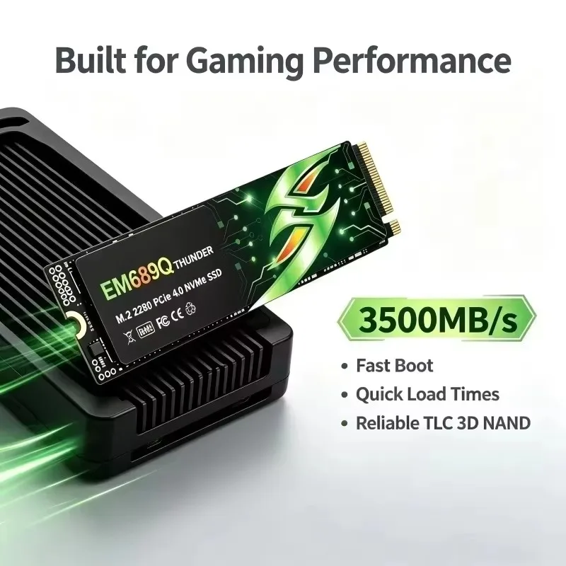Original EM689Q SSD NVMe M.2 4TB 3500MB/s M.2 2280 PCIe Gen4.0x4 Fast Pro Built-in Solid State Drive Disk for Laptop Desktop.