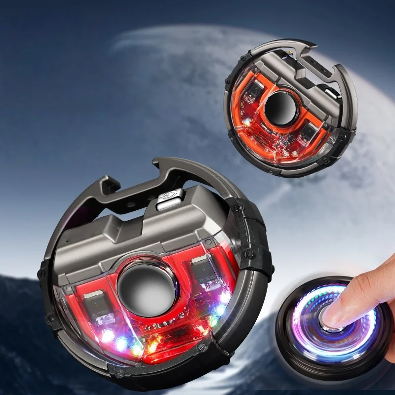 Round Cyber Mecha Arc Lighter Transparent Shell Visible Circuit Board Dual Arc USB Rechargeable Windproof Portable Keychain