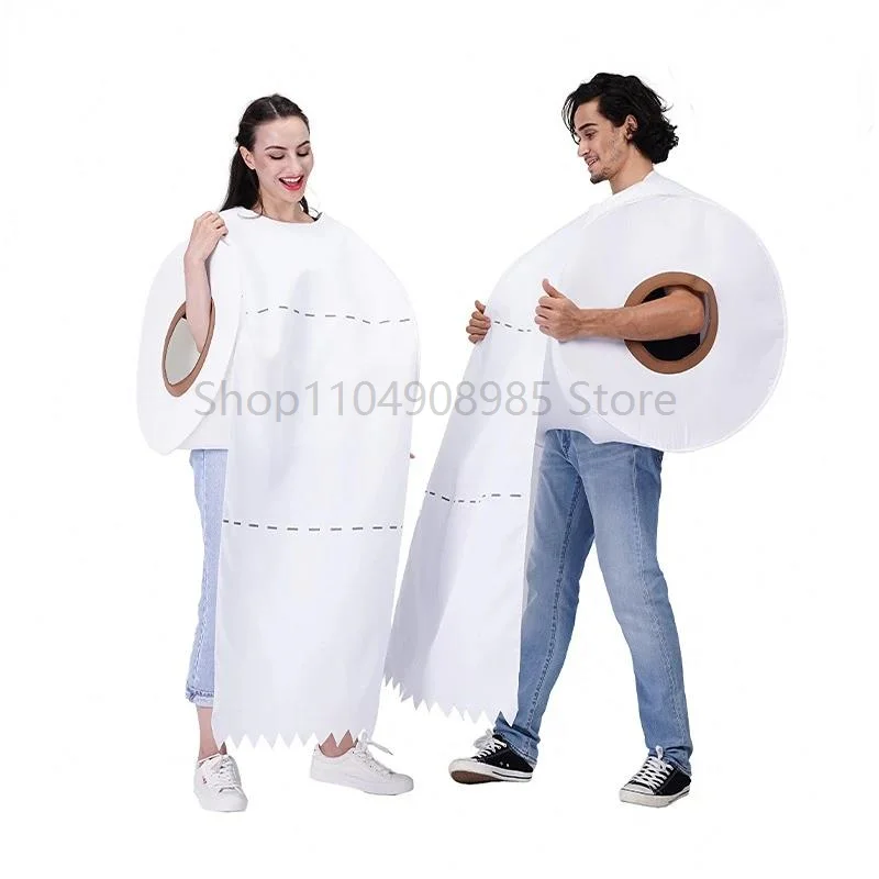 

Cosplay Funny Couples Rolling Paper Clothing for Halloween Up Party Fancy Dress Tissue Toilet Performance Costumes Adults