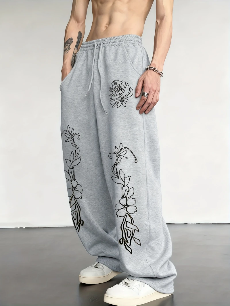 

Men's Versatile Drawstring Loose Casual Sports Pants, Spring and Autumn Men's Outdoor Home Warm and Fashionable Casual Pants