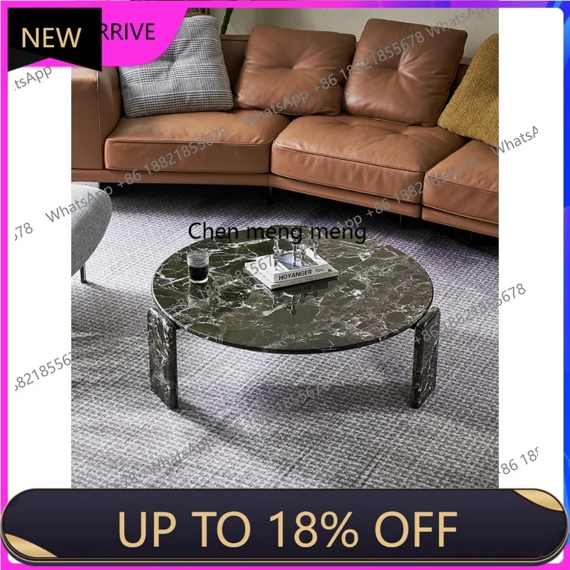 

C88 Italian minimalist Green green natural marble light luxury high-end designer round coffee table
