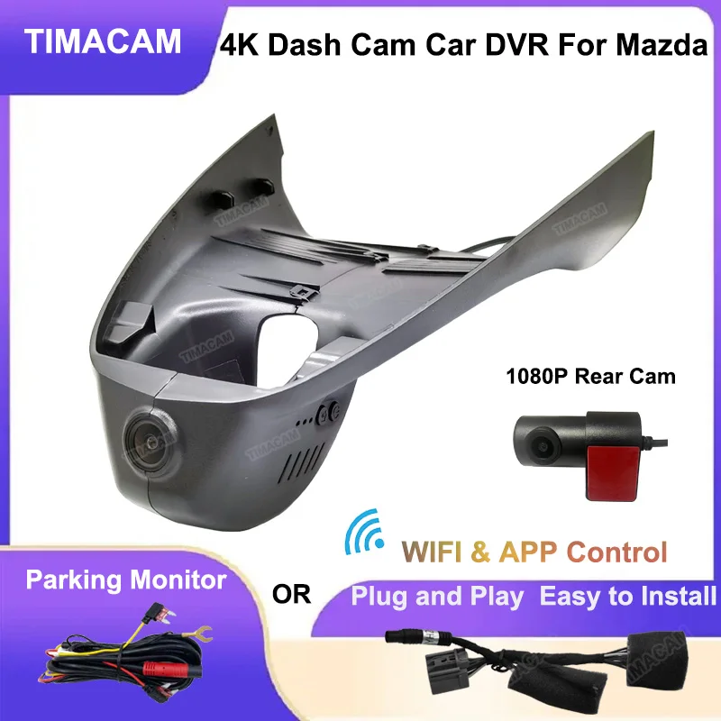 

4K Car Dvr 24H Dedicated Dual Cameras Dash cam For Mazda 3 Axela 2017 2018 2019 2020 2021 2022 2023 UHD 2160P Driving Recorder