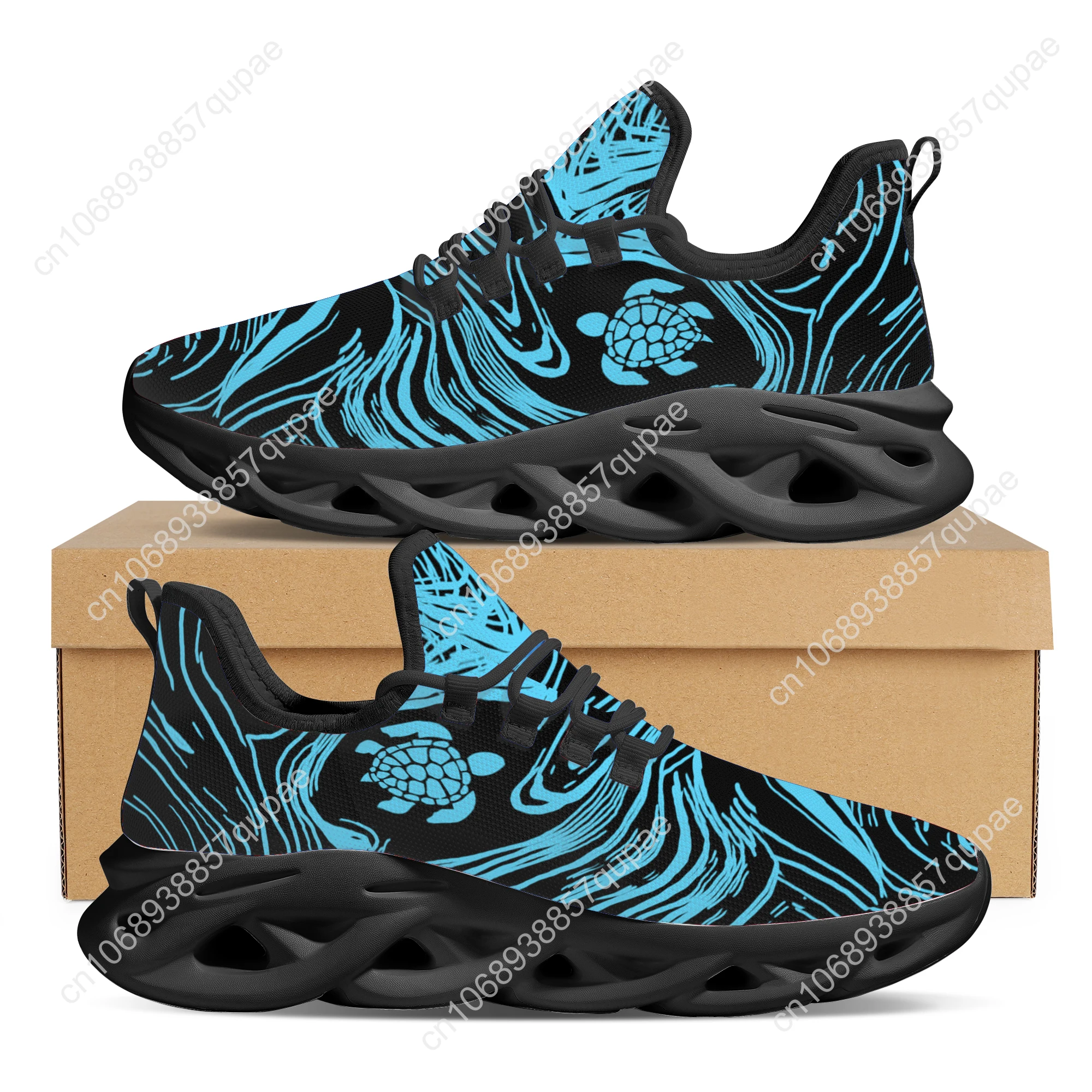 Trendy Psychedelic Cool Blue Printed Flats Sneakers Shoes Womens Sports Shoes Fashion High Quality DIY Sneaker Custom Made Shoe