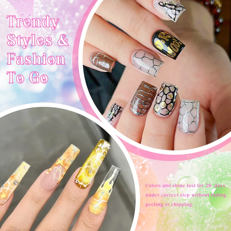 MEET ACROSS 12 Cores Poking Nail Gel 7ml Poke Gel Esmalte e Base Transparente Especial Gel Pintura 3D Verniz em Gel para Nail Art