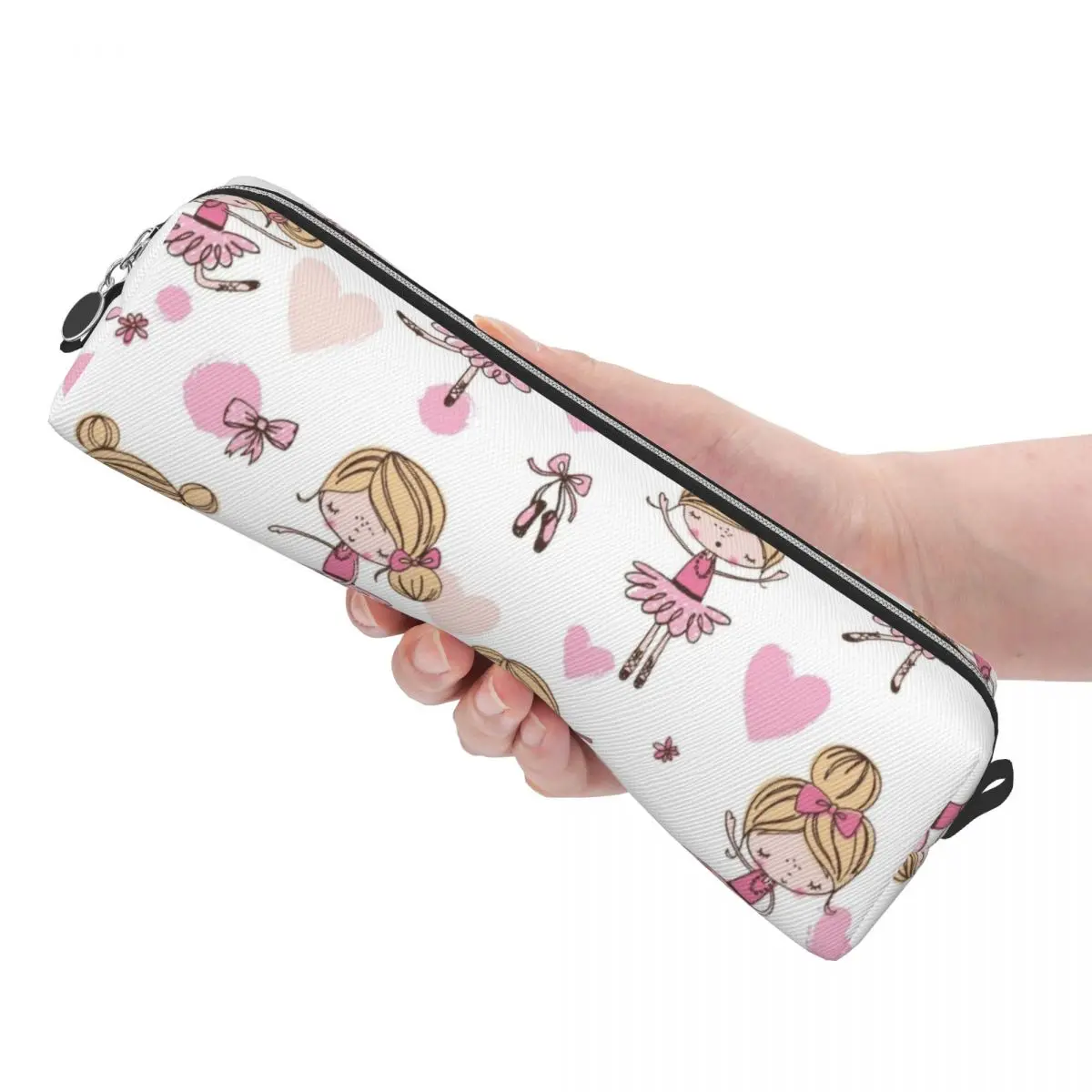 발레 하트 연필 케이스 귀여운 만화 펜 가방 소녀 소년 대용량 학교 용품 선물 연필 케이스