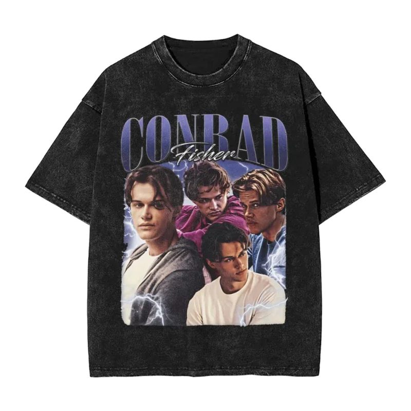 

Conrad Fisher Bootleg Turned Pretty T-Shirt Трендовые потертые футболки с коротким рукавом Y2K Классическая летняя одежда с круглым вырезом Oversize