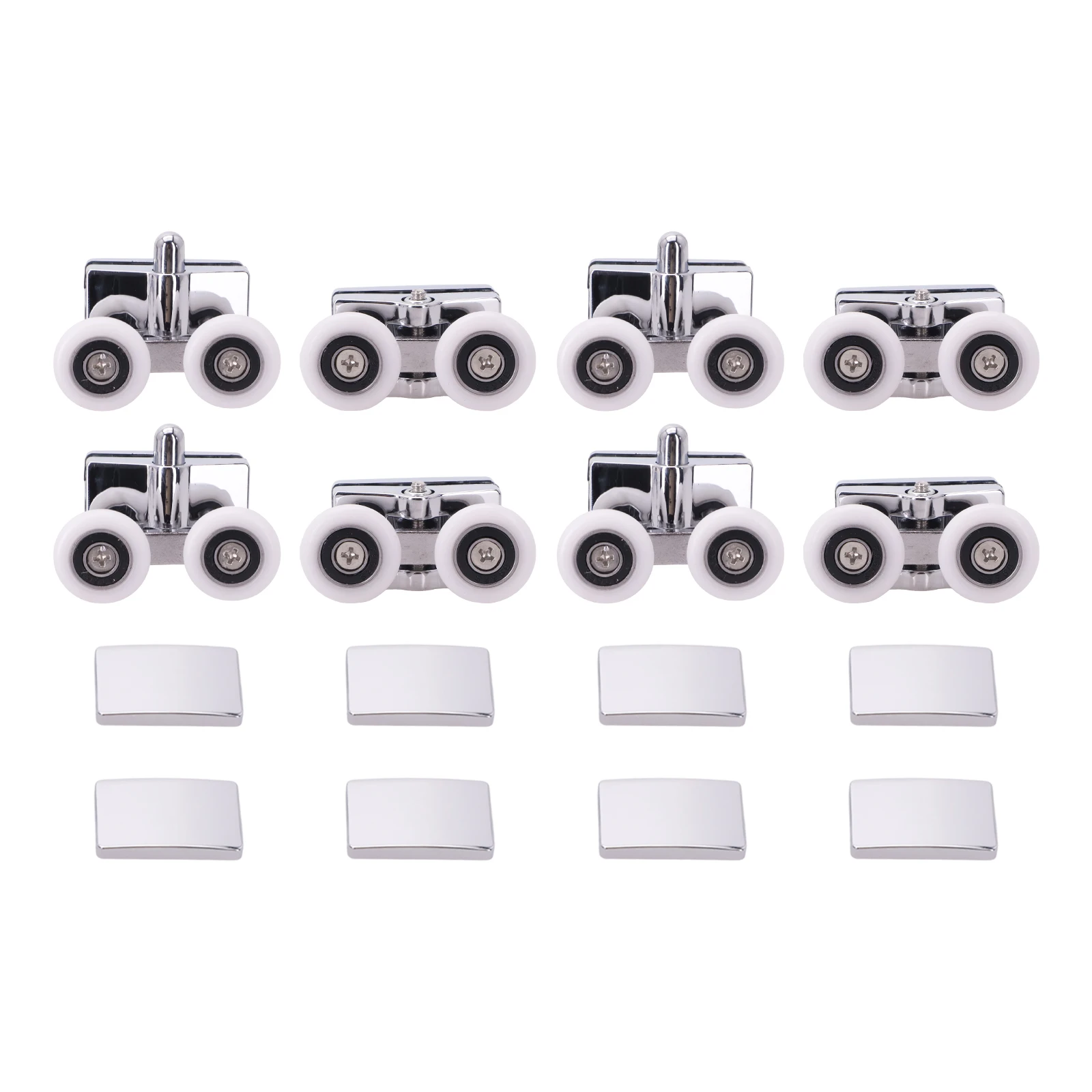 

8 шт. сменный комплект роликов душевой двери для плавных раздвижных действий, верхние и нижние шкивы для различных конструкций душа