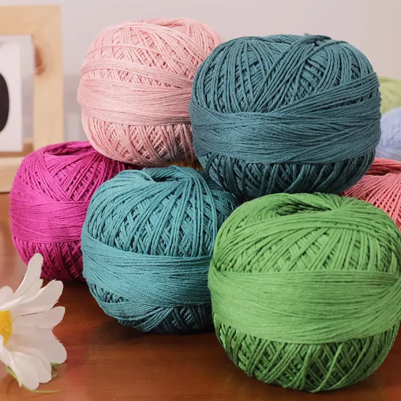 50g DIY Colorful Thin Lace Yarn Crochet Yarn  Cotton linen Yarn Hand Knitting Crochet Thread Sewing Machine Line Craft Supplies