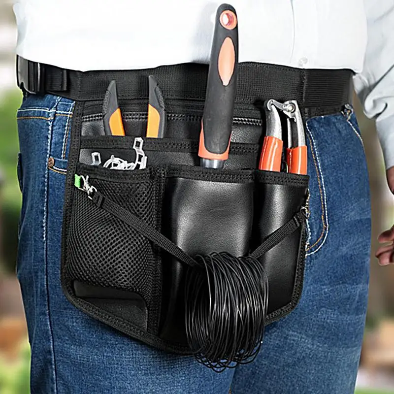 Tool Pouch Belt Multi-Pocket Work Tool Belt Gardening Tool Bag Pouch Portable Construction Tool Belt Heavy Duty Utility Belt For