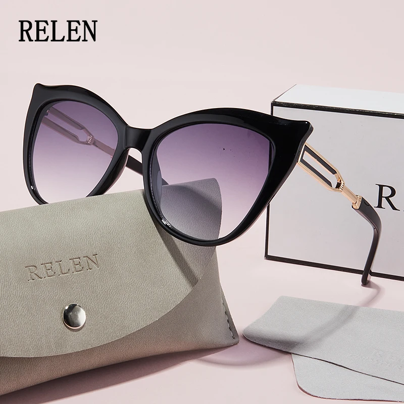 Relen 1Pc نظارات عصرية للنساء والرجال، تصميم علامة تجارية جديدة، نمط عين القطة الموسمية الرجعية، أنيق، عالي الجودة، فريد من نوعه، V #1