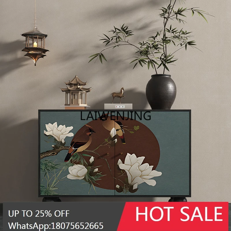 MJY flower full moon storage solid wood entrance integrated storage storage decorative cabinet