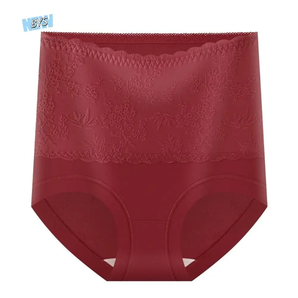 

Floral Embroidery Slimming Shaper Panties High Waist Soft Tummy Control Shapewear Seamless Briefs Double-layer Fleece Underpants