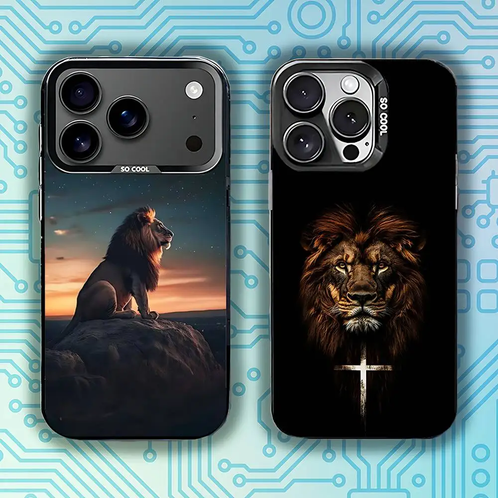 

king of the beasts Lion Animal Phone Case For iPhone 17,16,15,14,13,12,11,Pro,Max,Plus,E,Air,Mini Black Tpu Cover