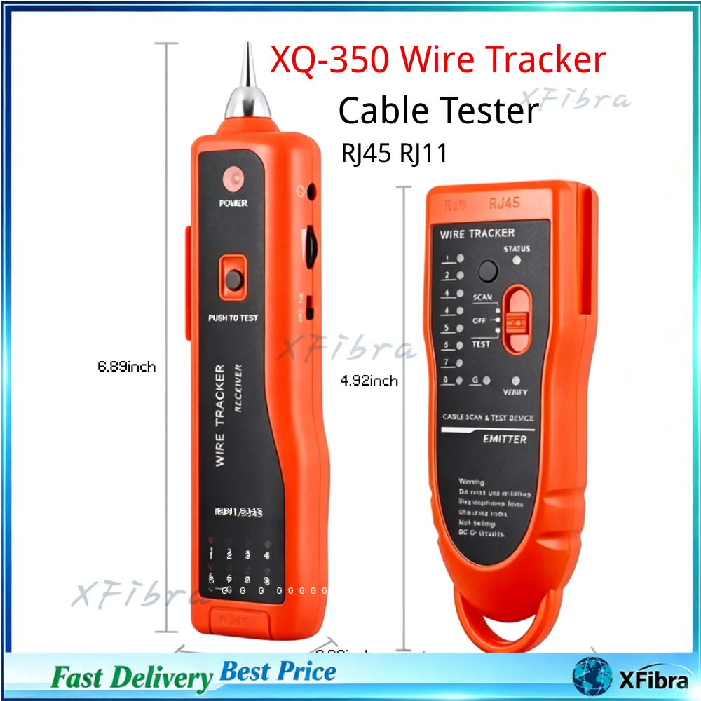XQ‑350 Wire Tracker RJ45 RJ11 Cable Tester Cat5 Cat6 UTP STP LAN Telephone Line Tracer Tool Kit