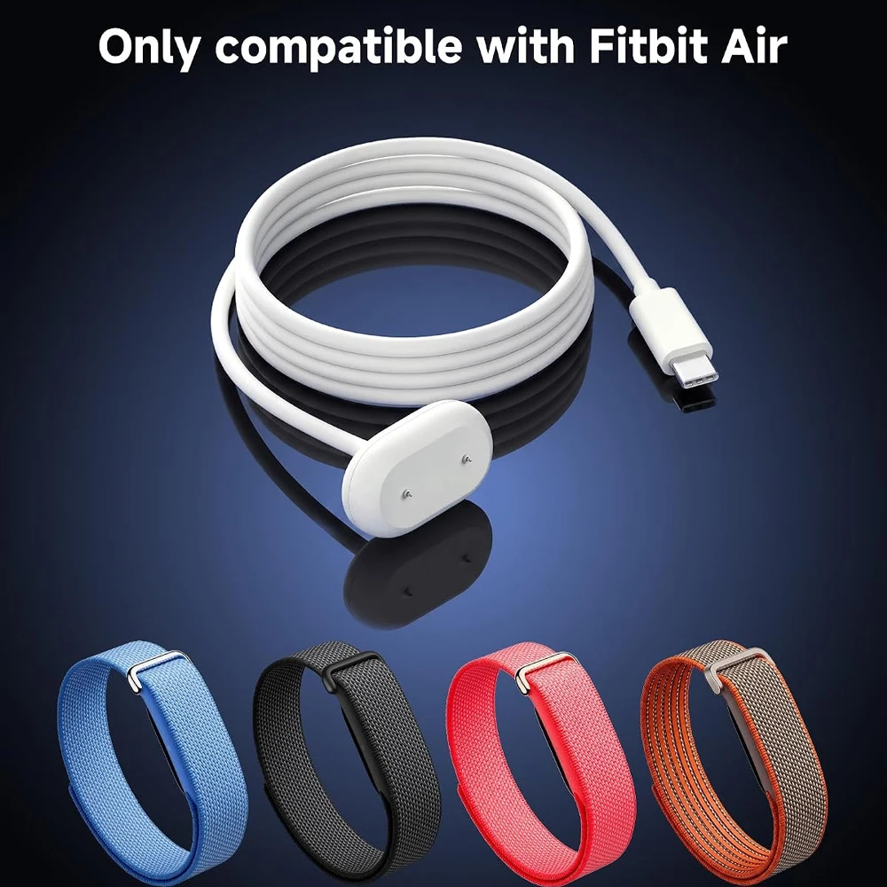 USB C/Type C Charger for Google Fitbit Air SmartWatch Power Charger Wire Fitbit Air 1 meter Magnetic Replacement USB-C Cable