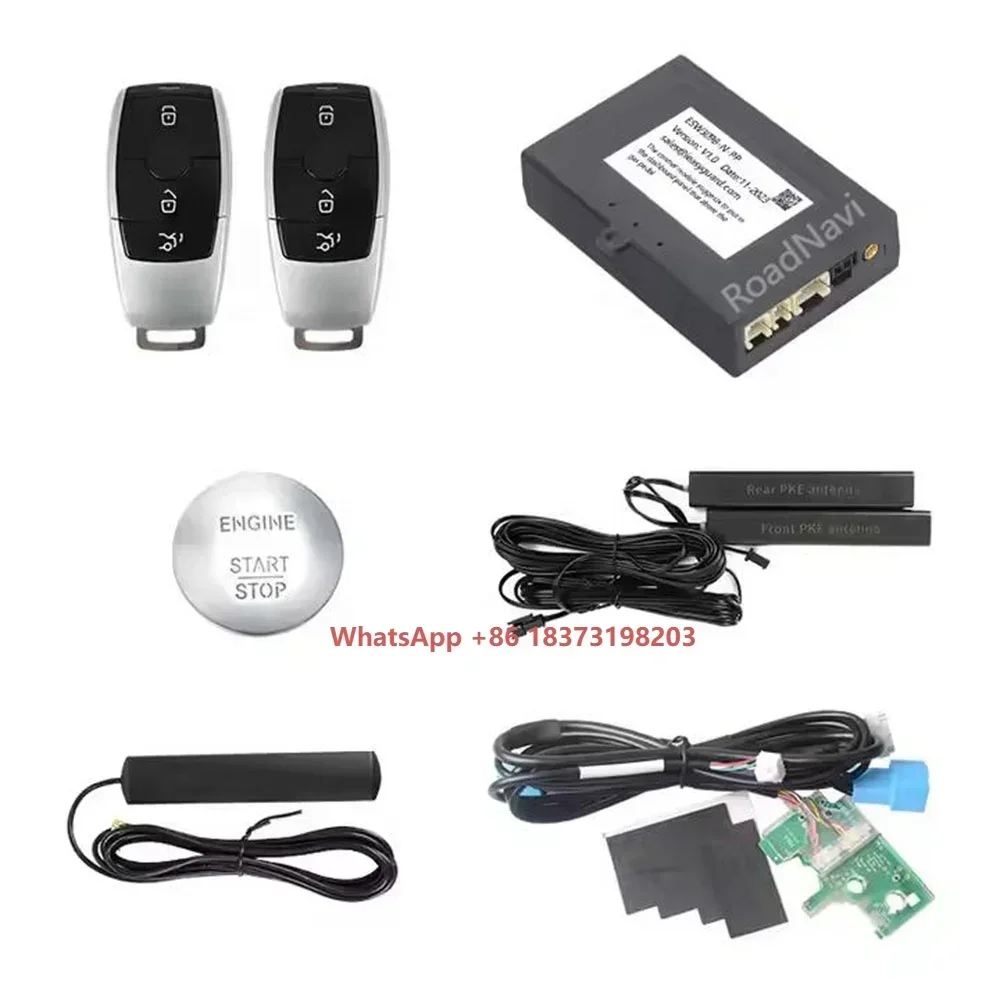 

RoadNavi Push Button Starter PKE Kit Fit for Benz 2014+ FBS4 with Turn Key Start Only Passive Keyless Entry Remote Start