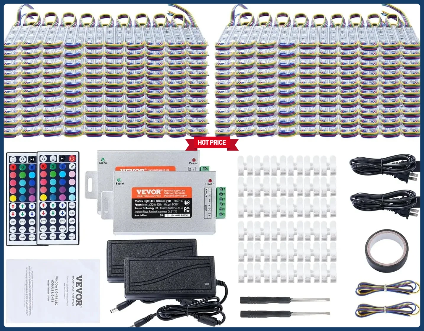 

400 шт. 207 футов 5050 SMD, светодиодные модульные светильники RGB с изменением цвета для магазинов, рекламные буквенные знаки, водонепроницаемые светодиодные светильники для витрины магазина