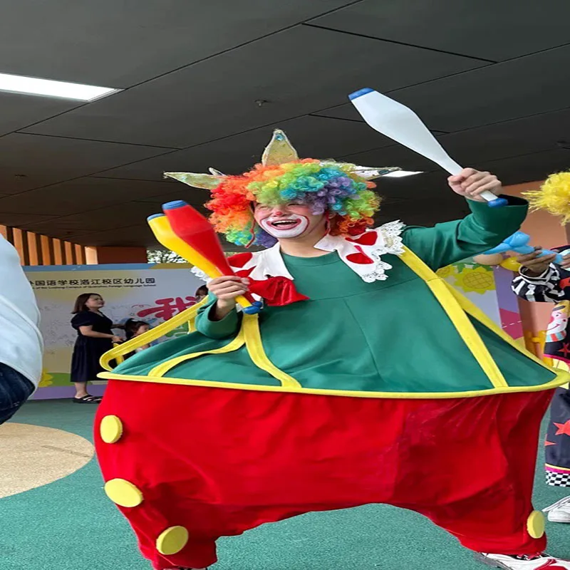 

Big tummy clowns outfit bellied clown warm-up parade amusement park performance costume theater clown stage costume