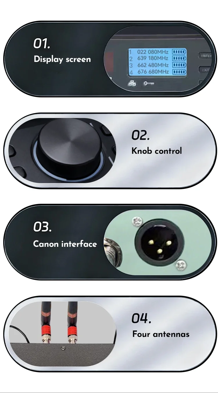 Paulkitson ULXD4Q Drahtloses Mikrofonsystem 4-Kanal Professionelles Dynamisches Mikrofon KSM9/KSM8/Beta58/SM-Beta58 für die Bühne – Detail 6