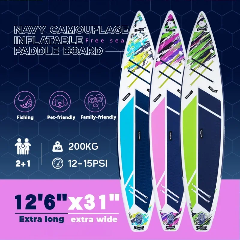 Inflatable Stand Up Paddle Board for Surfing Durable SUP Surfboard with Pump, Paddle & Backpack for Water Sports and Adventure