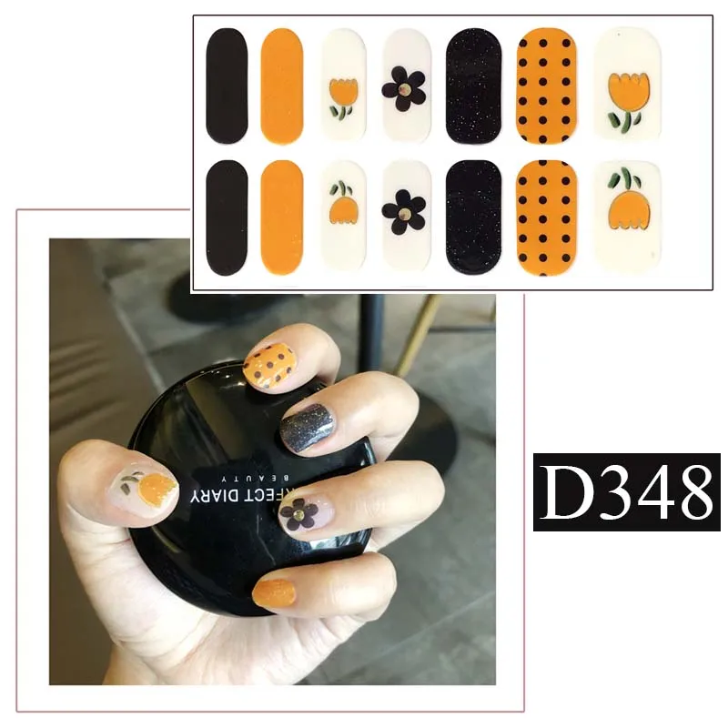 Small Flower Pattern Nail Stickers Nail Gel Polish Sticker Self Adhesive Manicure Decoracion DIY Full Cover Nail Sticker D348