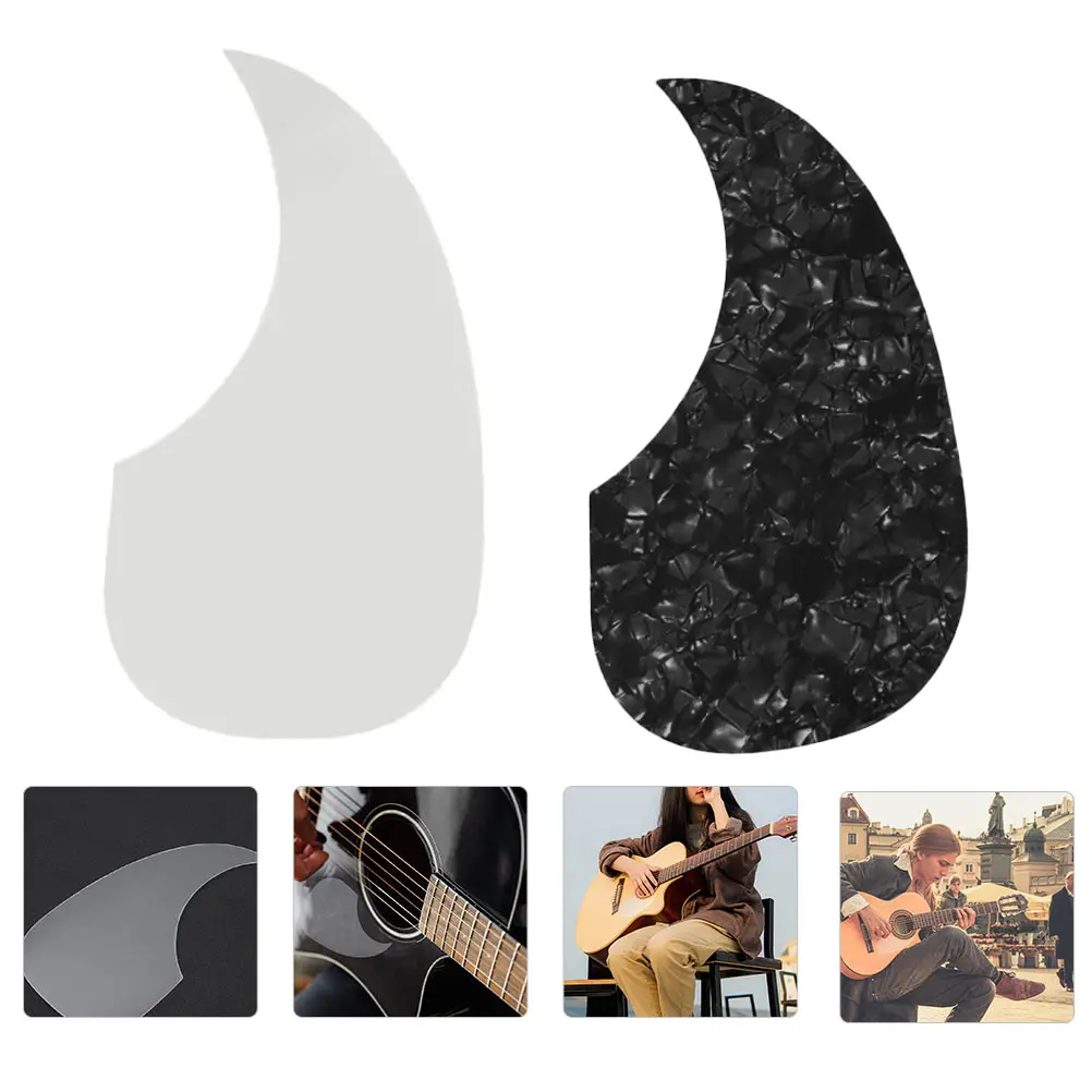 

2 Pcs Guitar Professional Accessories Decal Protective Plate Folk Anti-Scratch Exquisite for
