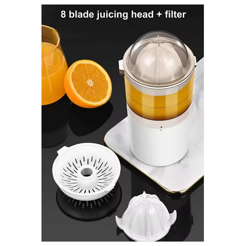 

【Опроложение ограниченного времени】Электрическая соковыжималка-блендер 250 мл Портативная экстрактор для фруктов Мини-миксер Аперезаряжаемая от USB для апельсинового сока Лимон