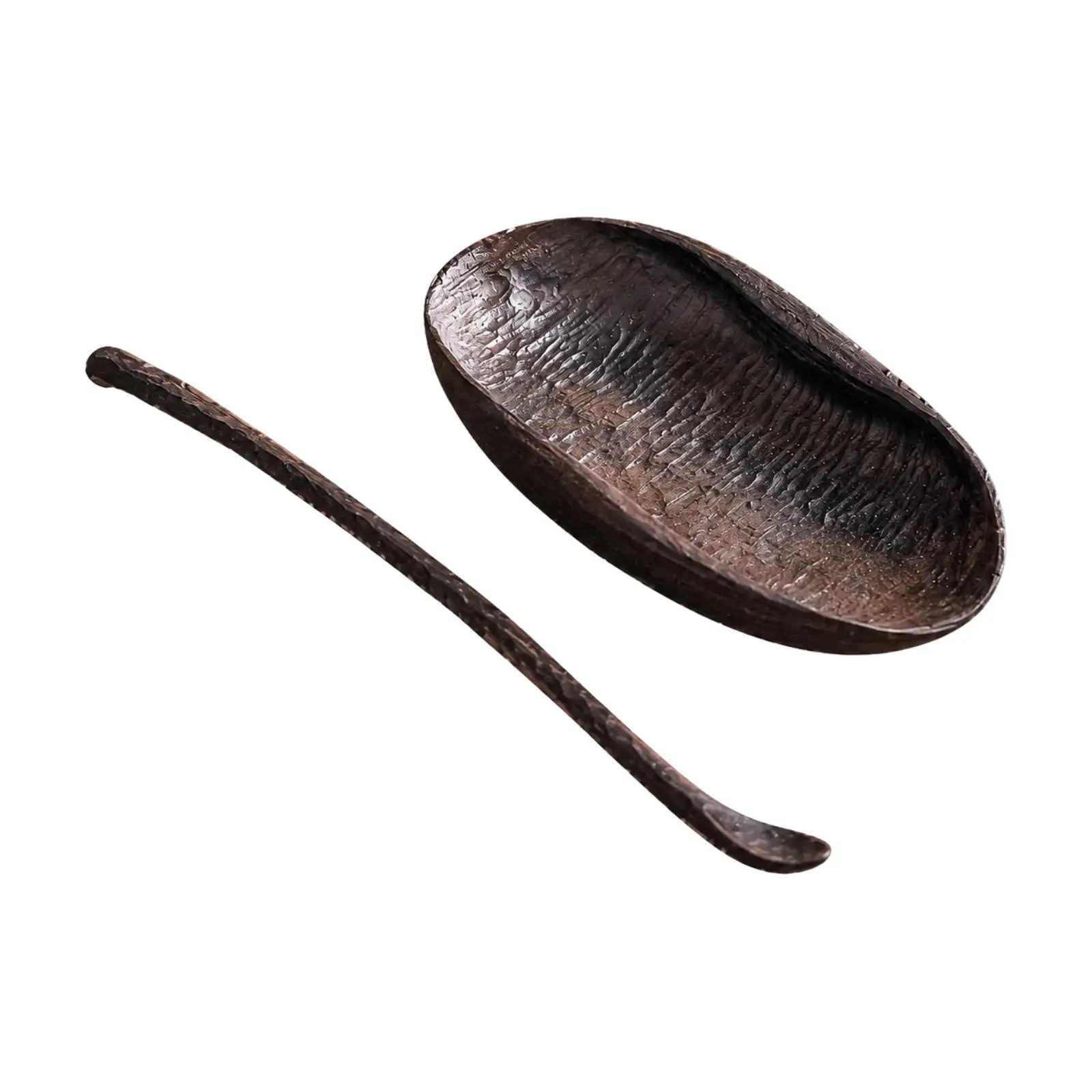Sandalwood Tea Tray with Matching Tea Scoop Traditional for Tabletop Entertaining, Quiet Reading Sessions