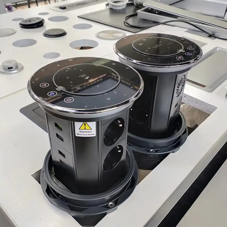 

Электрическая выдвижная розетка для стола US Tower Socket с USB Type-C, скрытая, моторизованная, с беспроводной зарядкой TUYA