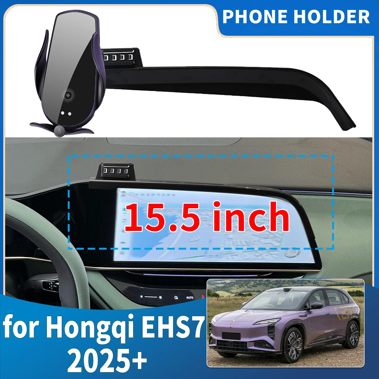 

fit for Hongqi EHS7 2025 2026 15.5 inch Integrated Screen Mount Phone Holder Mount Car accessoires