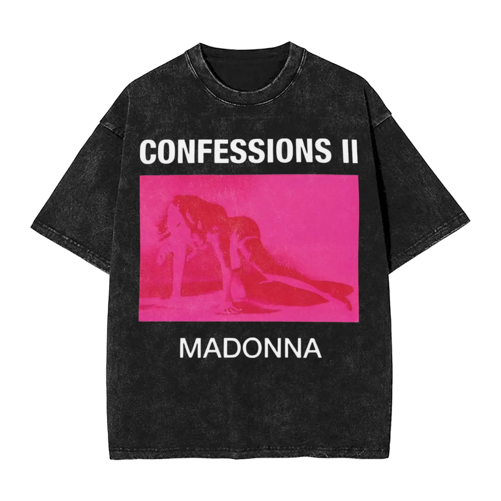 Washed T Shirts M-Madonna Confessions II Singer Vintage T-Shirts Harajuku  Streetwear Short Sleeve Summer Tops Tee Shirt