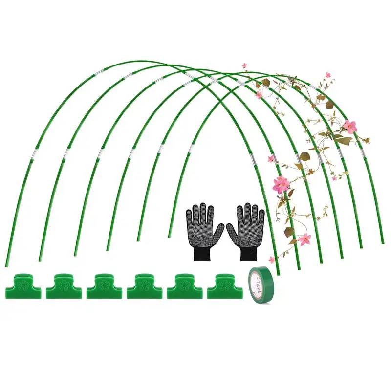 garden Greenhouse Hoops Frame Tunnel Kit with 30 Clips 36 Fiberglass hoops Detachable Rust-Free Garden Hoops Grow Tunnel supply