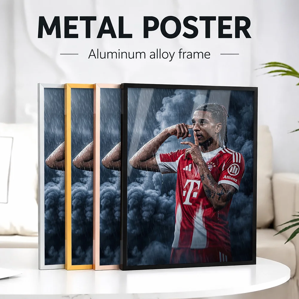 Michael Olise Framed Metal Print Customized Photo Victory Celebration Style Wall Art For Bedroom And Office Football Fan Gift