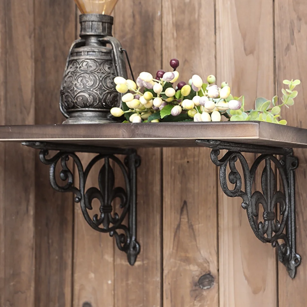 2pcs Storage Board Bracket Thick Iron Cast Iron Triangular Support Bracket Partition Bracket For Home Decor Easy Installation