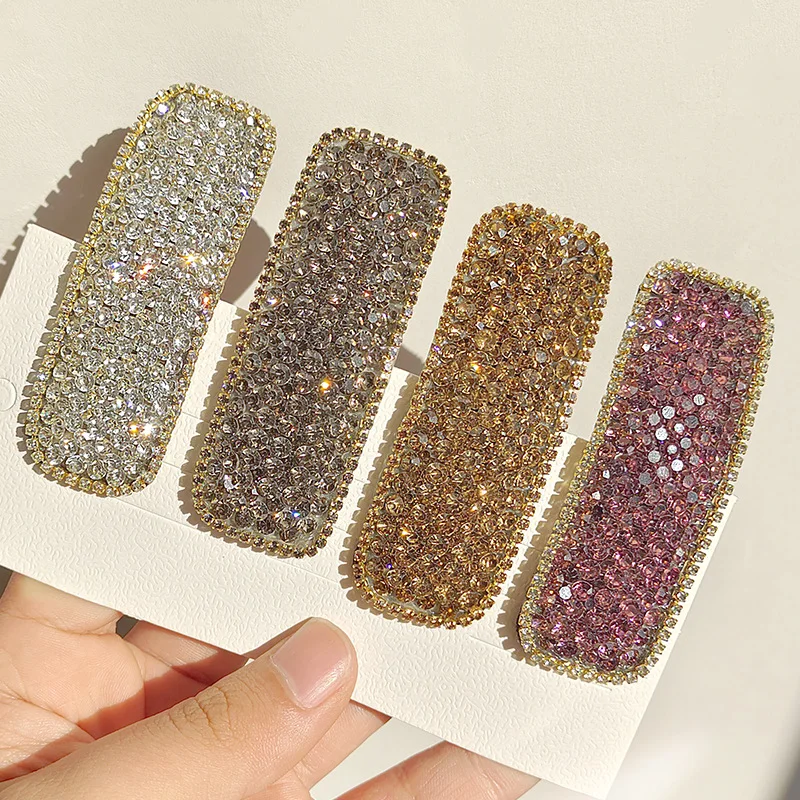 

New Rhinestone Hair Clips for Girls BB Clips Bangs Clips Luxury Shiny Sweet Bangs Clip Female Hair Decor Women Hair Accessories