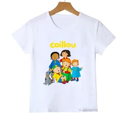 t-shirt for boys/girls funny caillou and dog cartoon print children's clothing tshirts fashion toddler t shirt short sleeve tops