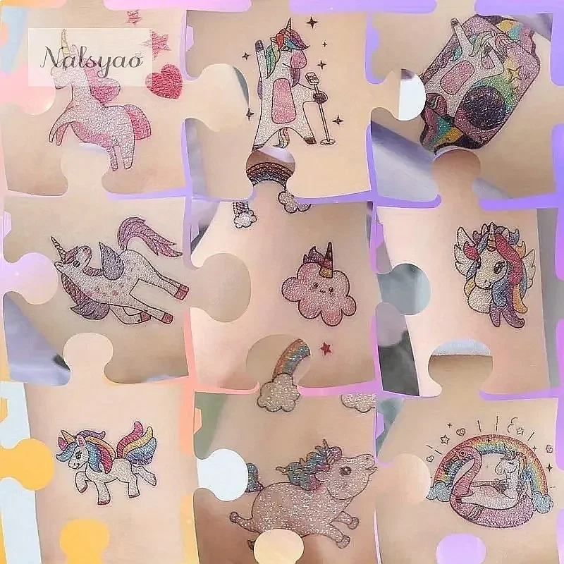 14Sheets Glittering Fantasy Tattoo Stickers for Kids Children Personalized Temporary Anime Decor