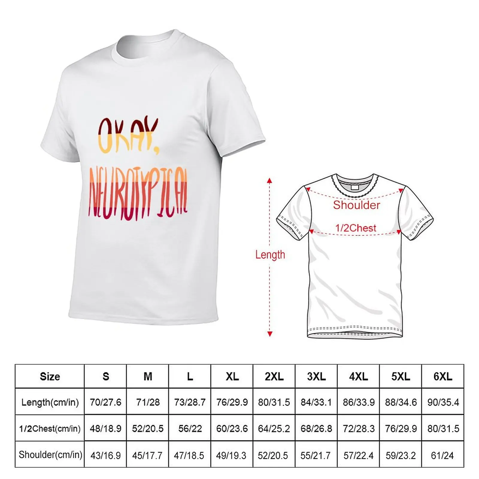 Okay, Neurotypical ADHD Flag T-Shirt anime t shirts oversize t shirt custom print man t shirt cotton T-Shirt