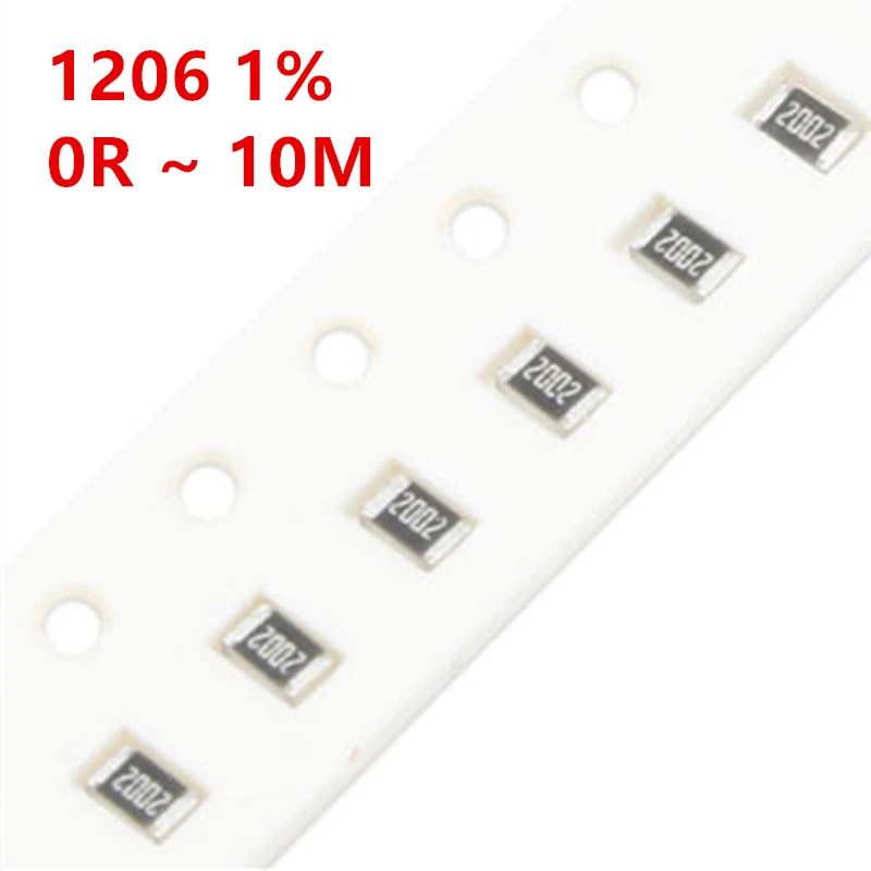 

100pcs 1206 1% SMD resistor 0R ~ 10M 1/4W 0 1 10 100 150 330 ohm 1K 2.2K 10K 100K 0R 1R 10R 100R 150R 220R 330R 1M 10M 22K 30K