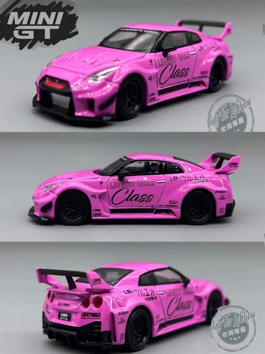 Mini Gt Car Model Limited 1/64 Lb Works pink nissan gtr 35 cars model room ornament boy collection child birthday toys gift