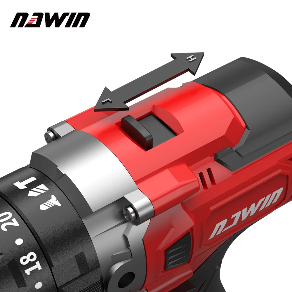 NAWIN 125NM Cordless Drill Industrial Grade Brushless Impact Drill 1/2\