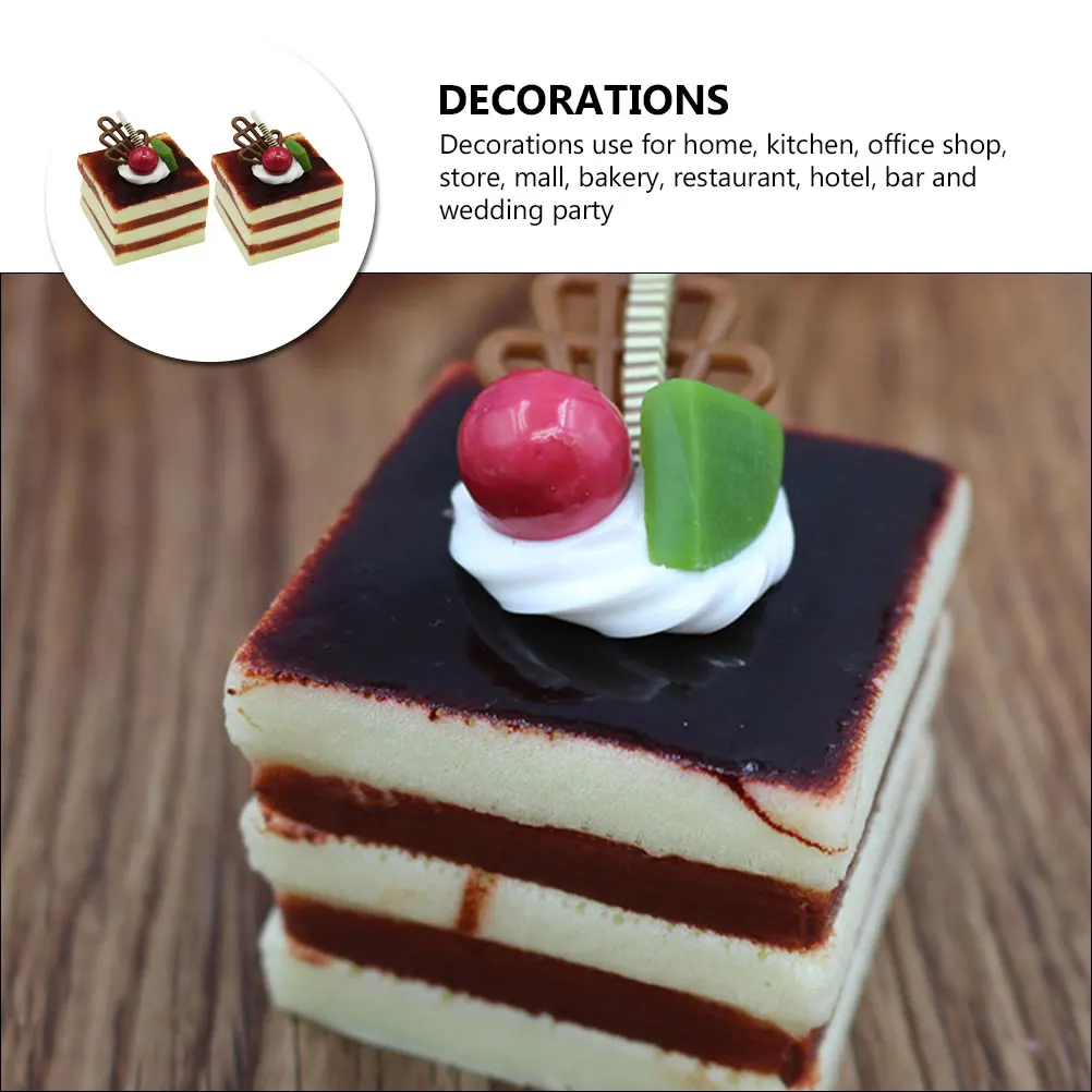 

2 Pcs Simulated Cake Props Artificial Cakes for Display Models Photo Child Decorations