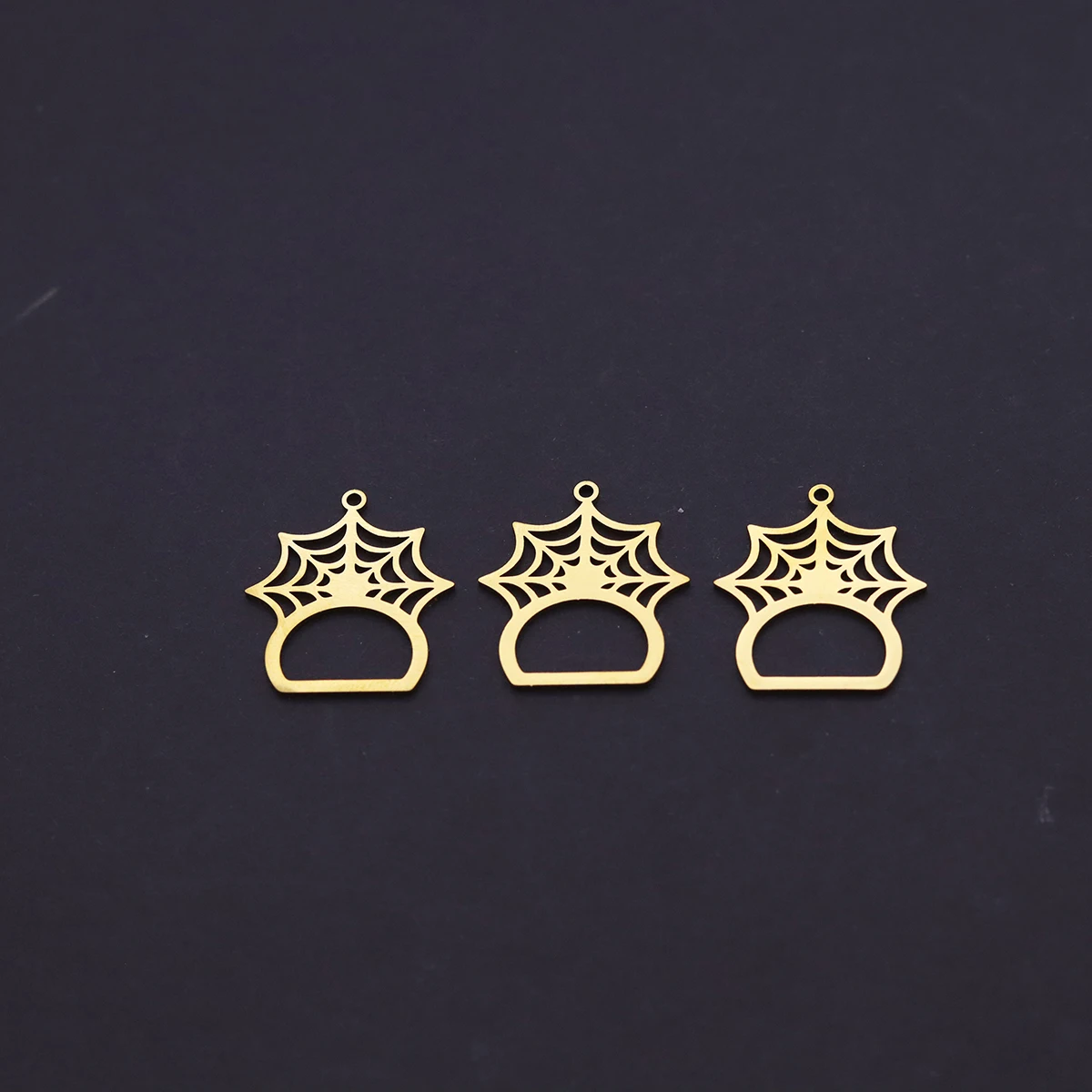 3pcs Hollow Gothic Cobweb Frame Charms Spider Web Silhouette Pendants Stainless Steel New DIY Handmade Jewelry Making Supplies
