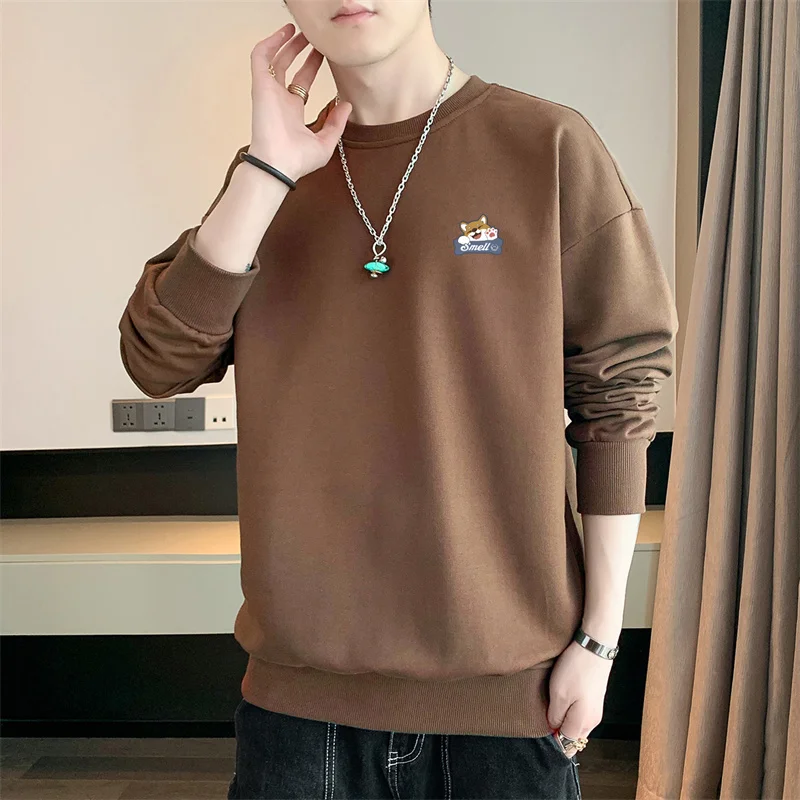 New Autumn and Spring Long sleeved T-shirt for Men\'s Sweater Underlay Shirt for Men\'s Round Neck Pullover Sweater for Men