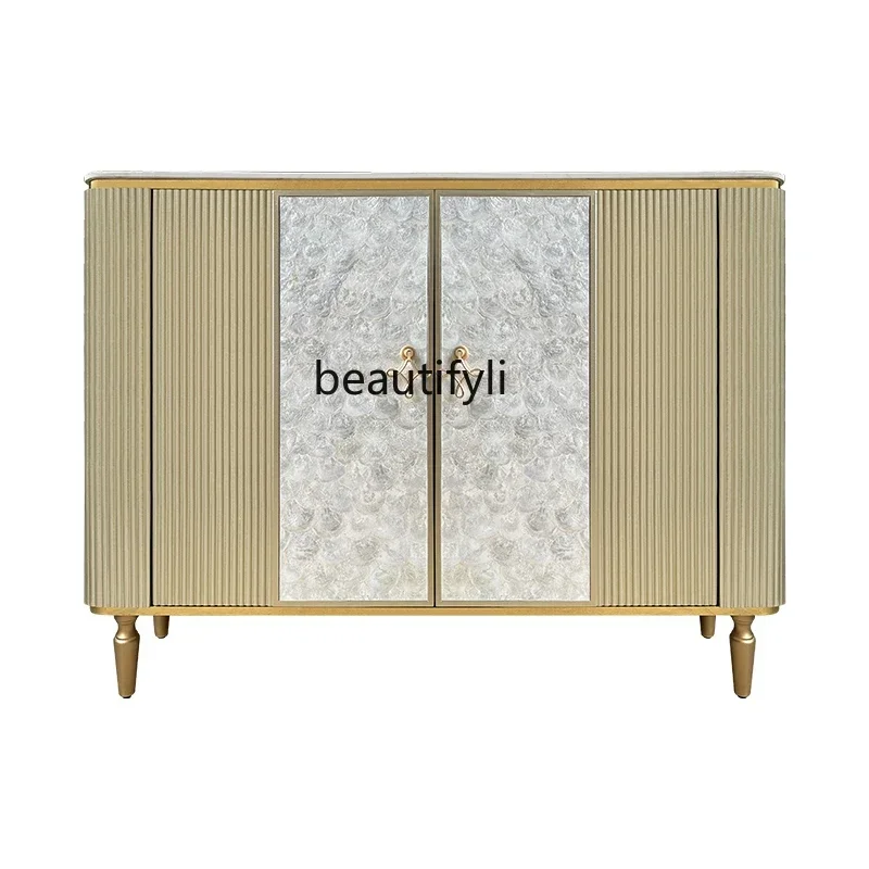 

Aluxury shell entrance shoe cabinet modern simple dining side cabinet living room decoration partition cabinet against the wall