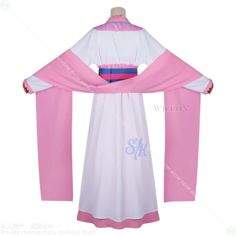 Disfraz de Anime The Apothecary Diaries 2, disfraz de Lishu con patrón de flores rosas, vestido bonito Hanfu de estilo chino Kawaii Lolita para Halloween