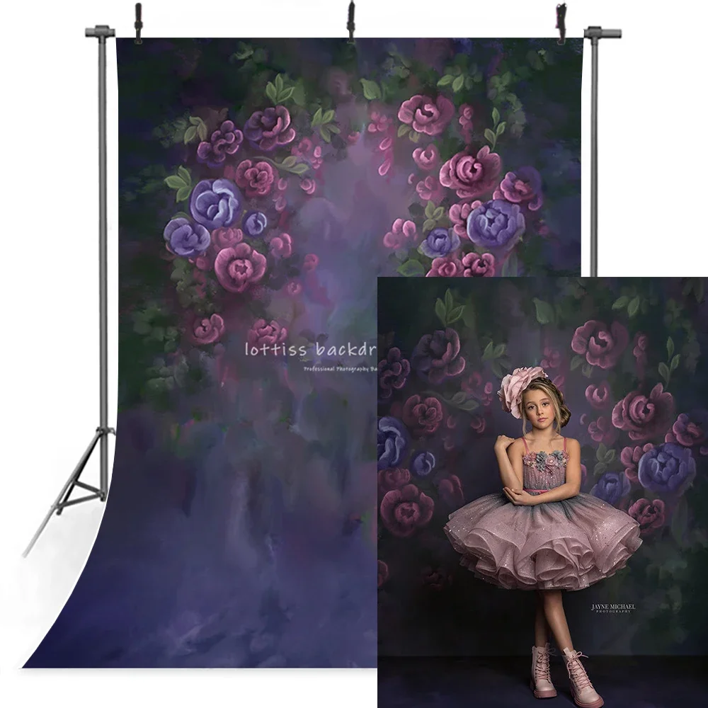 Art Hand Painted Floral Backdrops Kids Baby Photography Newborn Adult Child Photocall Props Garden Spring Flowers Background