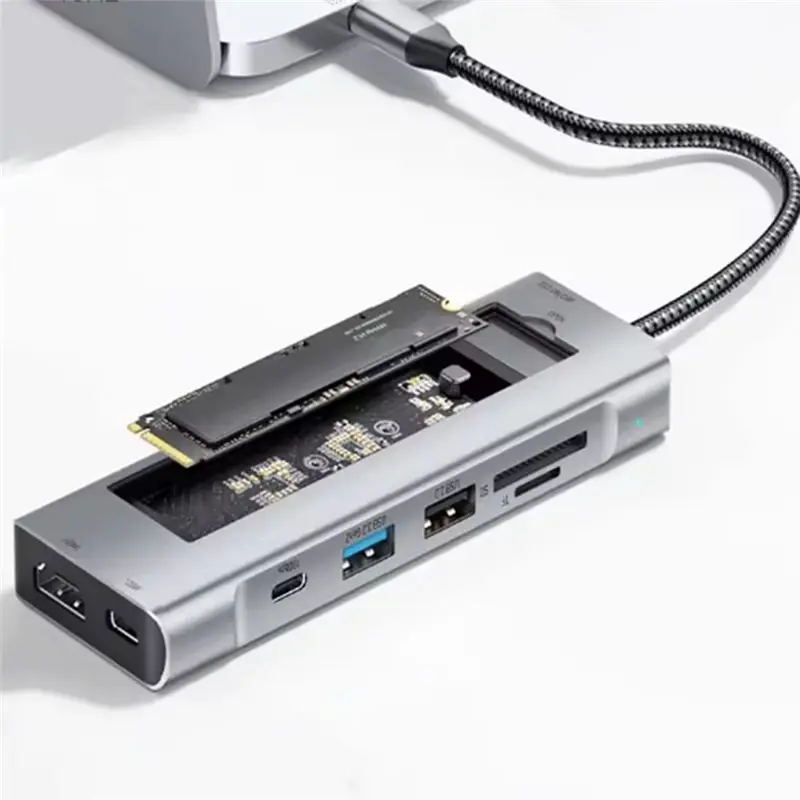AY14 -USB Hub With Disk Storage Function M.2 SATA NVME SSD Enclosure Type C To -Compatible Docking Station