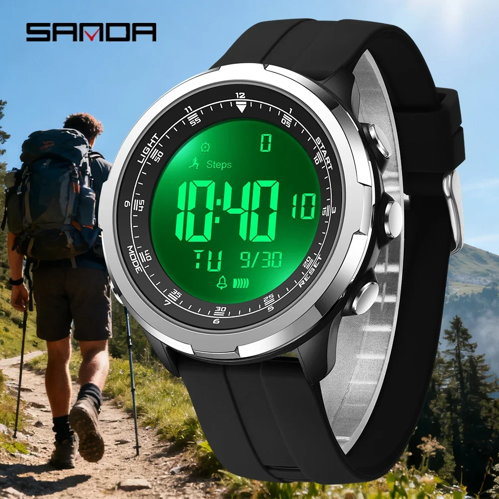 

SANDA 9065 Men's Electronic Watch Simple Luminous Calendar Alarm Clock Waterproof Shockproof Digital Watches for Man 2026